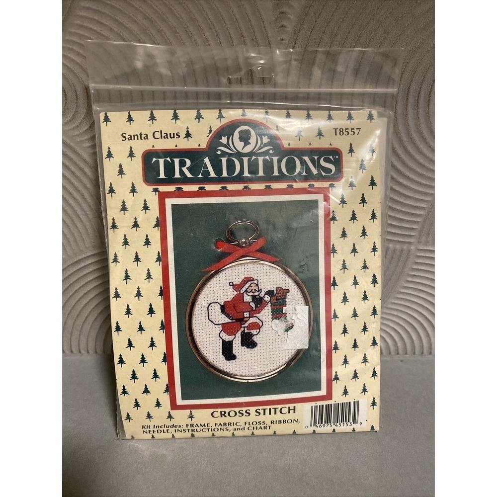 Traditions Cross Stitch Kit T8557 Santa Clause Christmas Ornament New